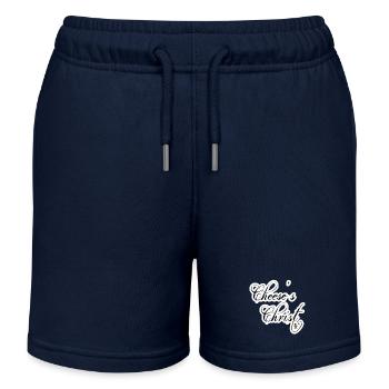 Cheese ist Christ - Kinder Organic Joggingshorts Mini Bolter von Stanley/Stella - Navy - Vorne