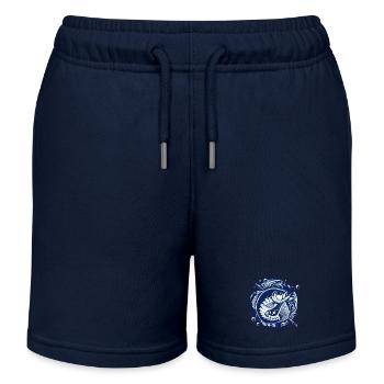 Anglerfisch mit Wasserblasen Design - Kinder Organic Joggingshorts Mini Bolter von Stanley/Stella - Navy - Vorne