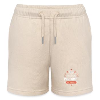 Meilleur Papounet du monde Cadeau papa - Short de jogging enfant bio Stanley/Stella - écru doux - Devant