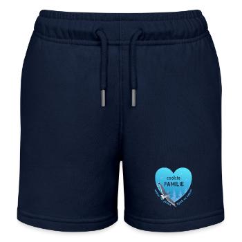coolest family - Kids Organic Sweat Shorts by Stanley/Stella - navy - Front