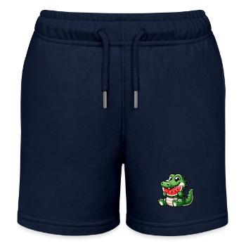 Krokodil Mit Wassermelone Fruchtig Niedlich - Kinder Organic Joggingshorts Mini Bolter von Stanley/Stella - Navy - Vorne