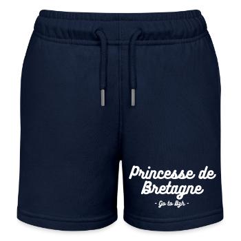 Princesse de Bretagne - Short de jogging enfant bio Stanley/Stella - bleu marine - Devant