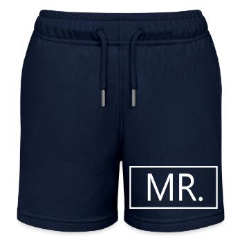 M. Matching Couple Fiançailles Mariage Lune de miel - Short de jogging enfant bio Stanley/Stella - bleu marine - Devant