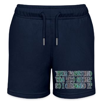 sayings computer hacking funny sayings fun - Kids Organic Sweat Shorts by Stanley/Stella - navy - Front