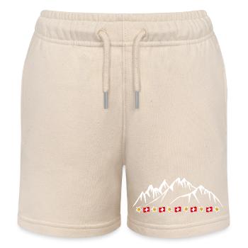 Schweiz, Urlaub, Alpen, Gletscher mit Edelweiss - Kinder Organic Joggingshorts Mini Bolter von Stanley/Stella - Natur - Vorne