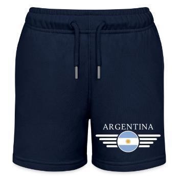 Argentina Style Design T-Shirt - Kids Organic Sweat Shorts by Stanley/Stella - navy - Front
