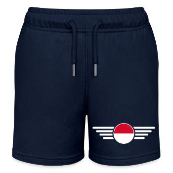 Monaco Style Design T-Shirt - Kids Organic Sweat Shorts by Stanley/Stella - navy - Front