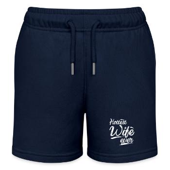HOTTEST WIFE EVER - HOT WIFE - Kids Organic Sweat Shorts by Stanley/Stella - navy - Front