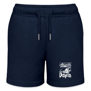Angeln mit Papa Ich wäre jetzt lieber Angeln mit - Kinder Organic Joggingshorts Mini Bolter von Stanley/Stella - Navy - Vorne