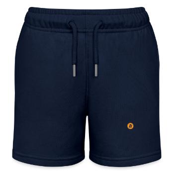 Bitcoin Logo Pocket - Kinder Organic Joggingshorts Mini Bolter von Stanley/Stella - Navy - Vorne
