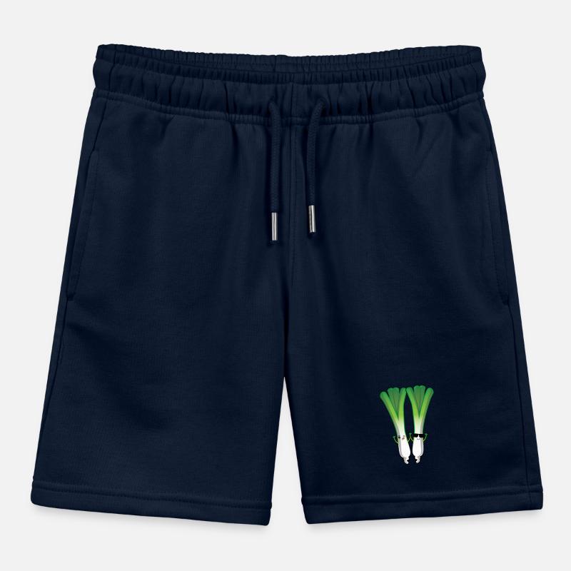Leeks on leek leeks Kids Organic Sweat Shorts by Stanley/Stella
