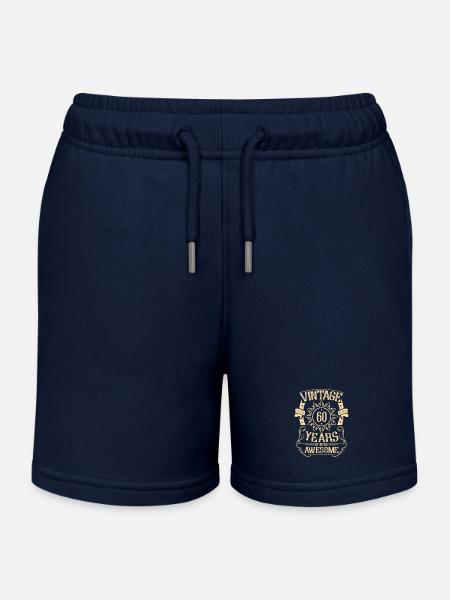 60. urodziny vintage Awesome 60 years - Sweatshorts barn ekologisk Stanley/Stella - marinblå