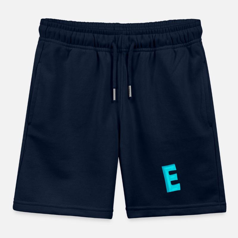 Initial letter E letter Kids Organic Sweat Shorts by Stanley/Stella