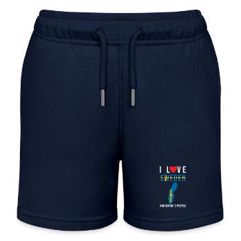 Suède j'aime la Suède - Short de jogging enfant bio Stanley/Stella - bleu marine - Devant