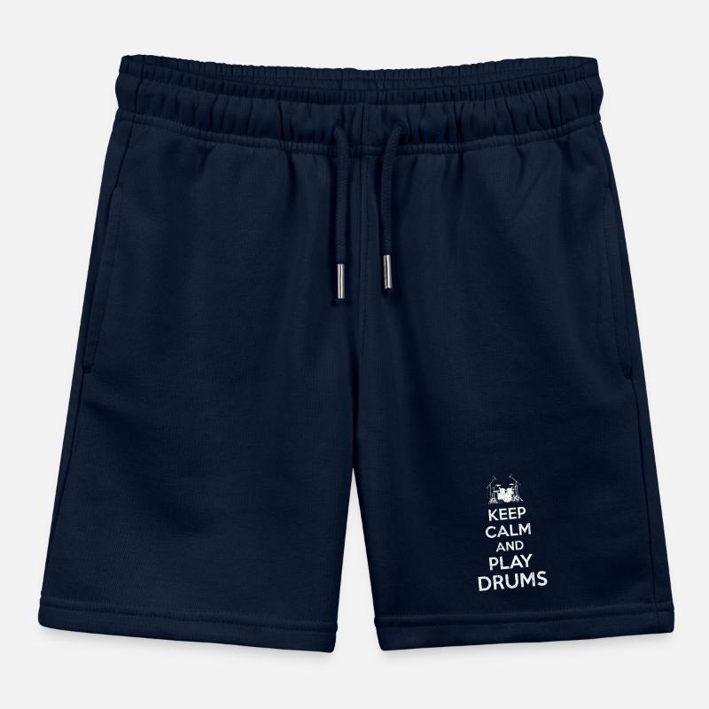 Keep Calm Drummer Kids Organic Sweat Shorts by Stanley/Stella