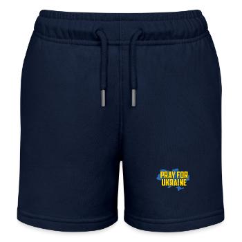 Priez pour l’Ukraine Prière pour la paix pour l’Ukraine - Short de jogging enfant bio Stanley/Stella - bleu marine - Devant