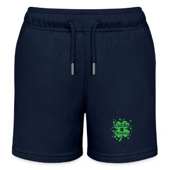 Lucky Charmer - Kids Organic Sweat Shorts by Stanley/Stella - navy - Front