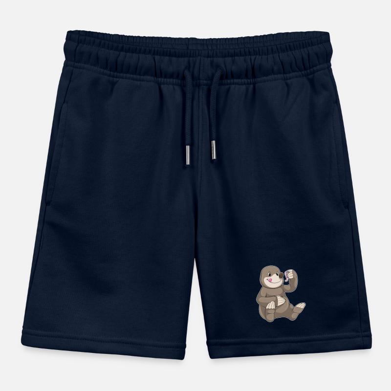 Mole with earthworm Kids Organic Sweat Shorts by Stanley/Stella