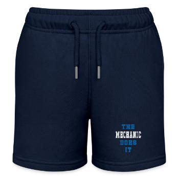 The Mechanic does it Mechanic Gift - Kids Organic Sweat Shorts by Stanley/Stella - navy - Front