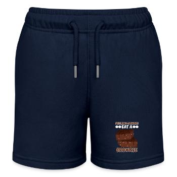 Feeling Downie Eat Brownie | Cuire des | de t-shirt - Short de jogging enfant bio Stanley/Stella - bleu marine - Devant