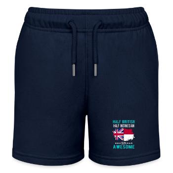 Half British Half Indonesian - Kids Organic Sweat Shorts by Stanley/Stella - navy - Front