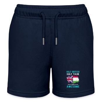 Half British Half Tajik - Kids Organic Sweat Shorts by Stanley/Stella - navy - Front