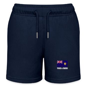 Turks And Caicos Islands Flag - Kids Organic Sweat Shorts by Stanley/Stella - navy - Front