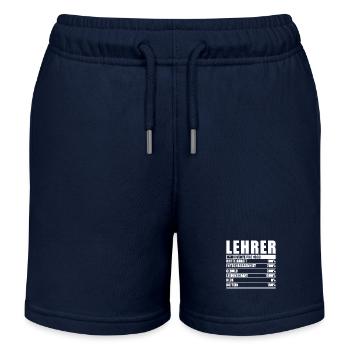 Lehrer Spruch Lustiger Lehrer Nährwert - Kinder Organic Joggingshorts Mini Bolter von Stanley/Stella - Navy - Vorne