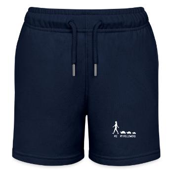 I mean followers Turtle Zoo Reptiles - Kids Organic Sweat Shorts by Stanley/Stella - navy - Front