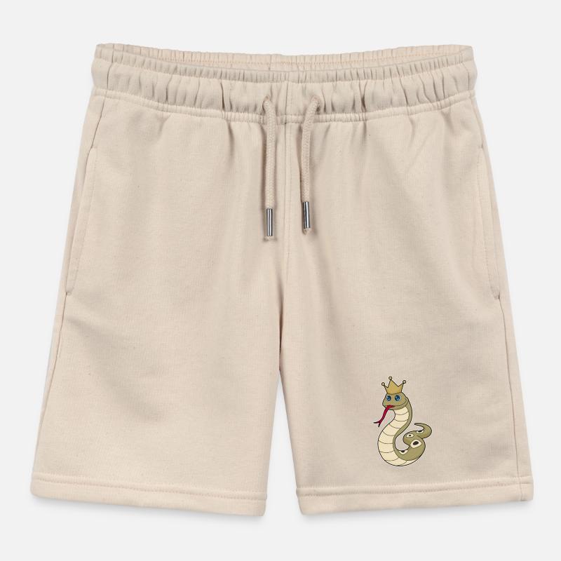 Snake as king with crown Kids Organic Sweat Shorts by Stanley/Stella