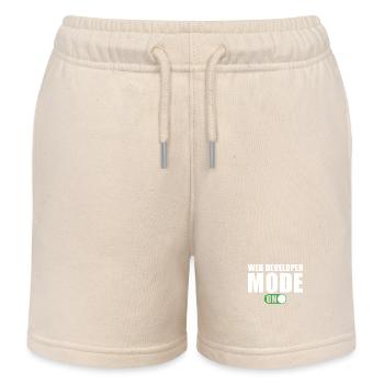 Web Developer Mode On - Kids Organic Sweat Shorts by Stanley/Stella - soft Ecru - Front