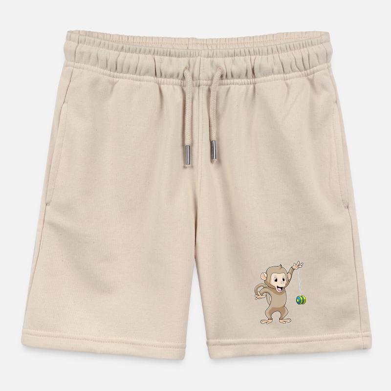 Monkey with Jojo Kids Organic Sweat Shorts by Stanley/Stella