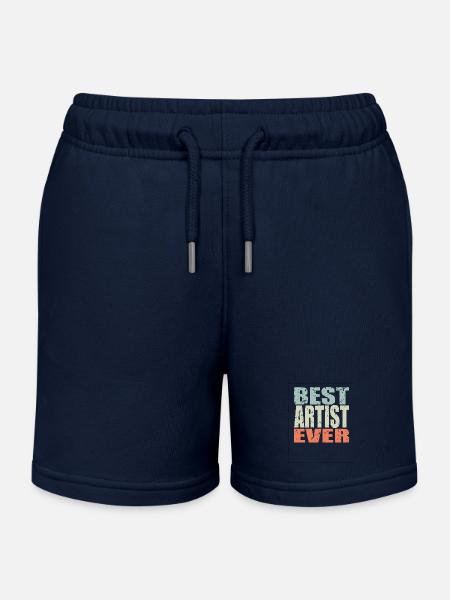 Best Artist ever Artist Gift - Kids Organic Sweat Shorts by Stanley/Stella - navy