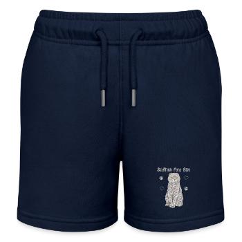 Scottish Folding Ear Cat Scottish Fold Gift - Kids Organic Sweat Shorts by Stanley/Stella - navy - Front