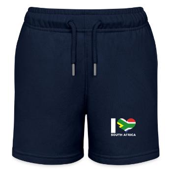 I love South Africa heart flag South Africa - Kids Organic Sweat Shorts by Stanley/Stella - navy - Front