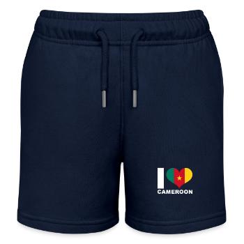 Ich liebe Kamerun Herz Flagge Kamerun - Kinder Organic Joggingshorts Mini Bolter von Stanley/Stella - Navy - Vorne
