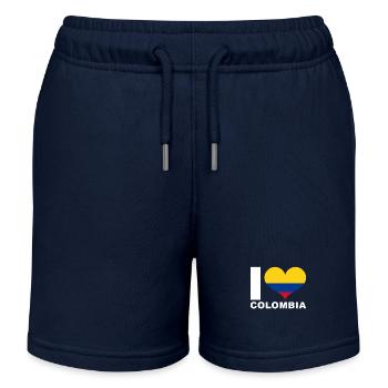 Ich liebe Kolumbien Herz Flagge Kolumbien - Kinder Organic Joggingshorts Mini Bolter von Stanley/Stella - Navy - Vorne