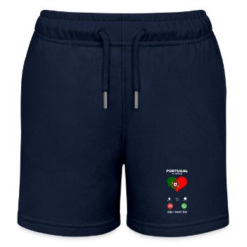 Portugal is calling Portugal Herz Souvenir - Kinder Organic Joggingshorts Mini Bolter von Stanley/Stella - Navy - Vorne