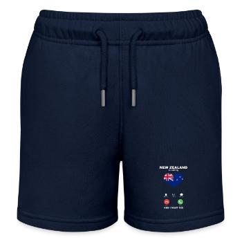 Neuseeland is calling Neuseeland Herz Souvenir - Kinder Organic Joggingshorts Mini Bolter von Stanley/Stella - Navy - Vorne