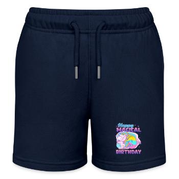 Joyeux 9ème anniversaire Unicorn Pony - Short de jogging enfant bio Stanley/Stella - bleu marine - Devant