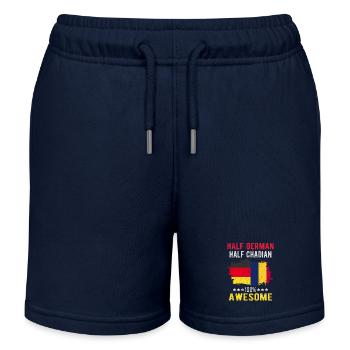 Half German Half Chader - Kids Organic Sweat Shorts by Stanley/Stella - navy - Front
