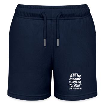 Je ne me moque jamais des choix - Short de jogging enfant bio Stanley/Stella - bleu marine - Devant