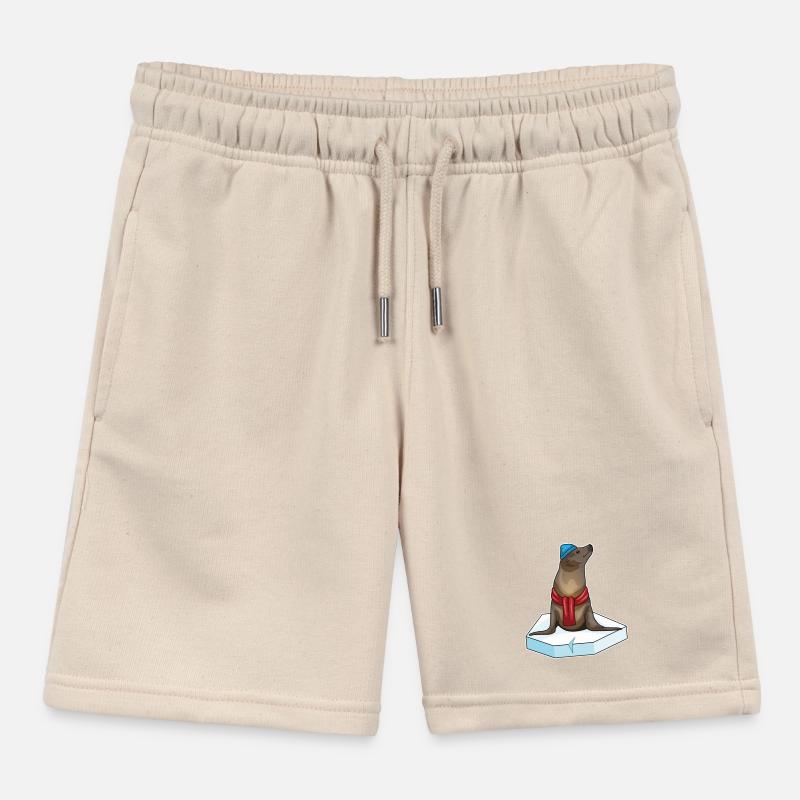Seal Ice Plaice Kids Organic Sweat Shorts by Stanley/Stella