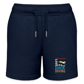 Dock Diving Hunde Hundesport Geschenk - Kinder Organic Joggingshorts Mini Bolter von Stanley/Stella - Navy - Vorne