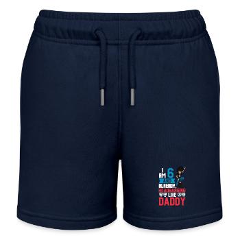 I'm 6 - Young Rocker - Kids Organic Sweat Shorts by Stanley/Stella - navy - Front