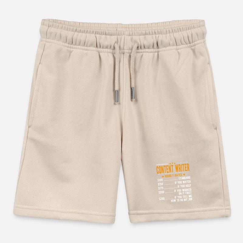 Content Author Hourly Wage Kids Organic Sweat Shorts by Stanley/Stella