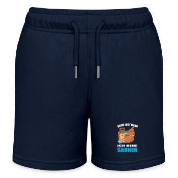 Keine Lust mehr ich gehe Saunen - Kinder Organic Joggingshorts Mini Bolter von Stanley/Stella - Navy - Vorne