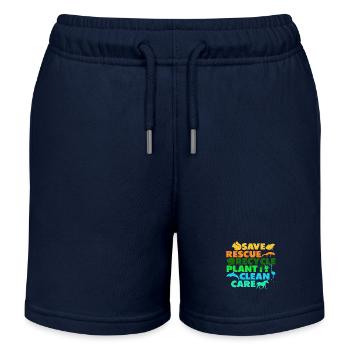 Sparen Retten Recyceln Pflanzen Reinigen Pflegen - Kinder Organic Joggingshorts Mini Bolter von Stanley/Stella - Navy - Vorne