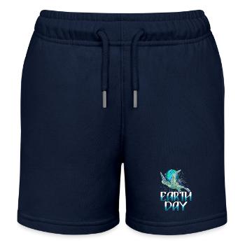 Jour de la Terre Mère Nature Tortue de mer - Short de jogging enfant bio Stanley/Stella - bleu marine - Devant