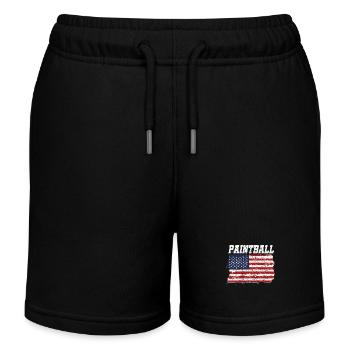 Paintball Patriotic American - Kids Organic Sweat Shorts by Stanley/Stella - navy - Front
